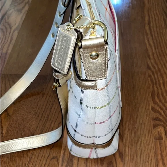 Coach Heritage Tattersall Shoulder Bag with Gold Accents. Excellent condition! - Picture 2 of 11